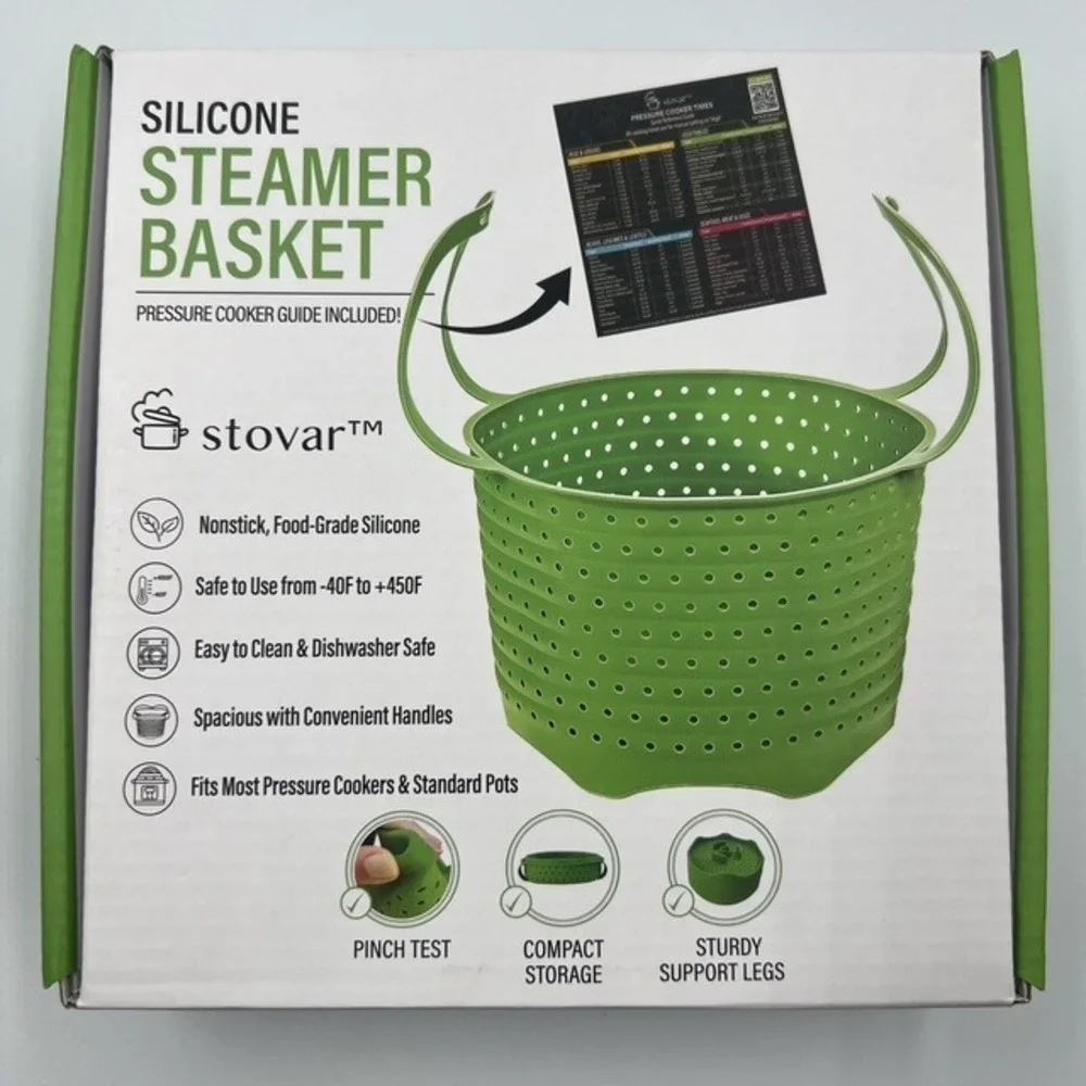 Stovar Silicone Steamer Basket Pressure Cooker Guide‎ Included Nonstick Silicone